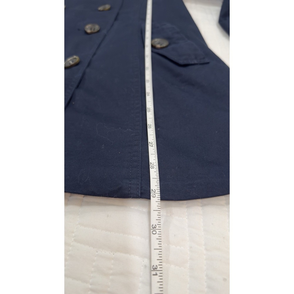 XXI Forever 21 Navy Blue Double Breasted Trench Coat Jacket Women's Medium - Picture 7 of 10